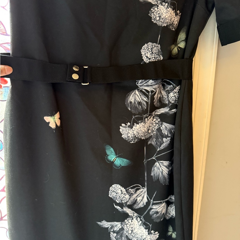 Ted Baker Black Dress with Floral and Butterfly Design - Picture 2 of 14